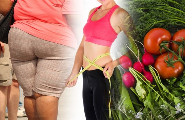 mujer-obesa-delgada-alimentos-vegetales 